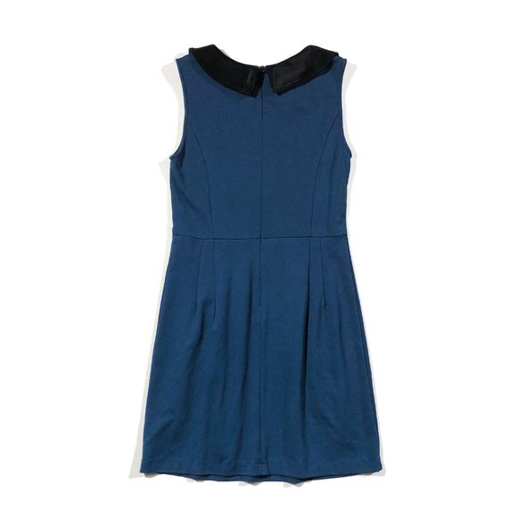 Theme Womens Size S Blue/Teal Peter Pan Collar Retro Sleeveless Dress - Picture 7 of 7
